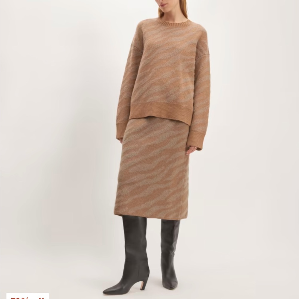 Everlane The Alpaca Tiger Jacquard Skirt nwt XXS